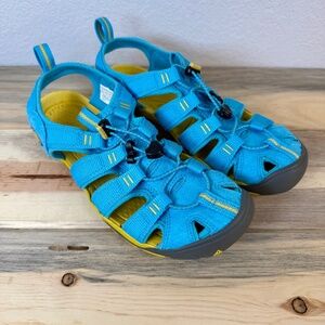 Keen Waterproof Clearwater Outdoor Hiking Shoes Bright Blue Yellow Size 8